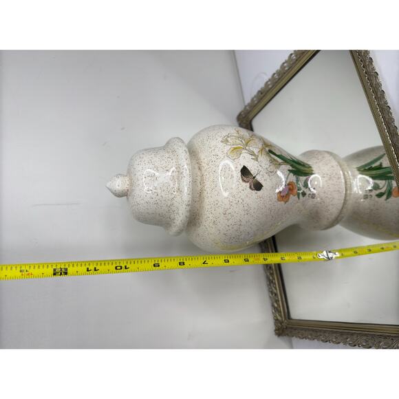 Beautiful Vintage Ginger Jar with Floral Scene depicting Poppy flower, Iris - Picture 2 of 10